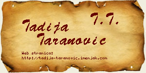 Tadija Taranović vizit kartica